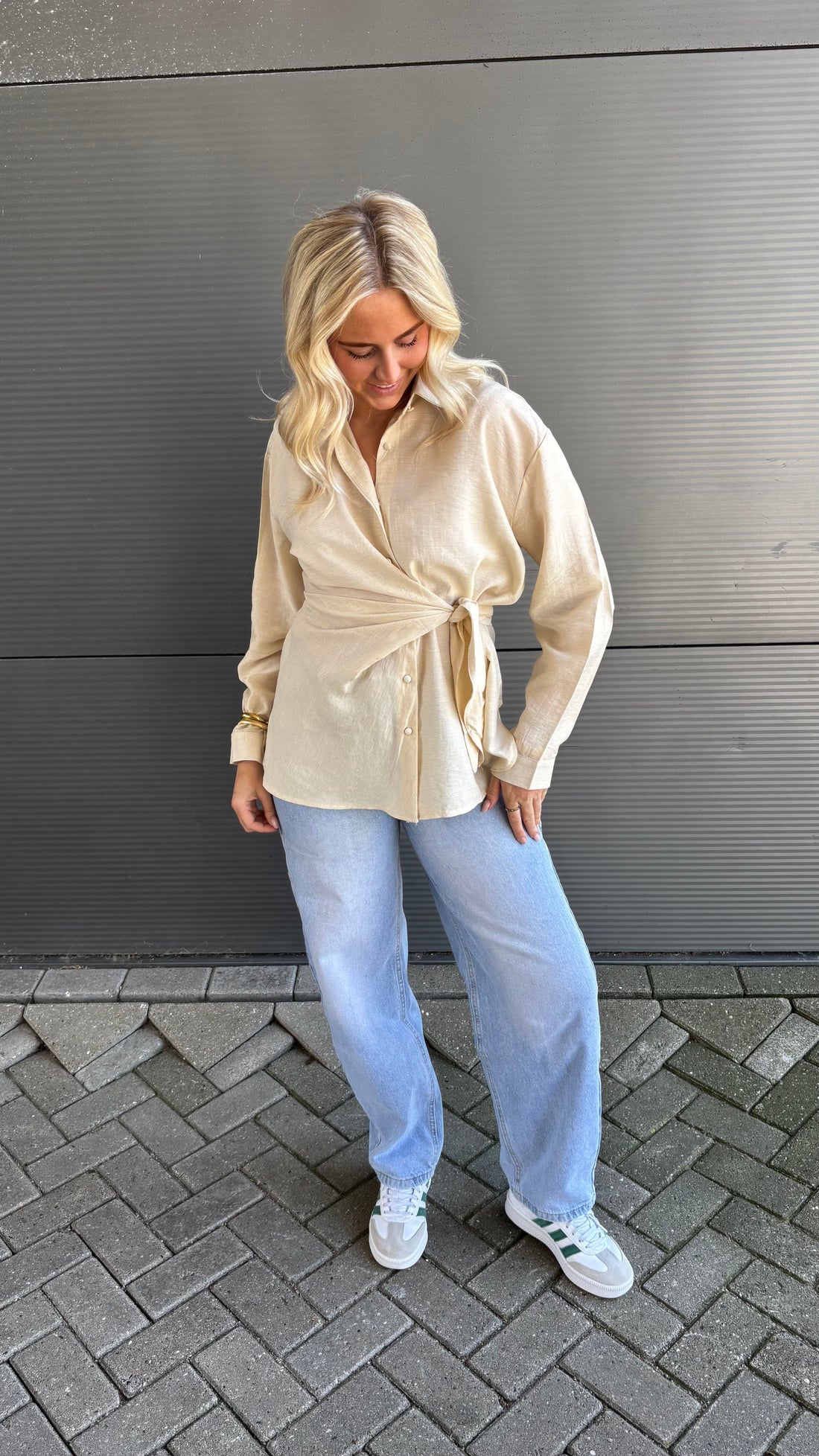 Ayla Knotted Blouse Linnen Beige 812