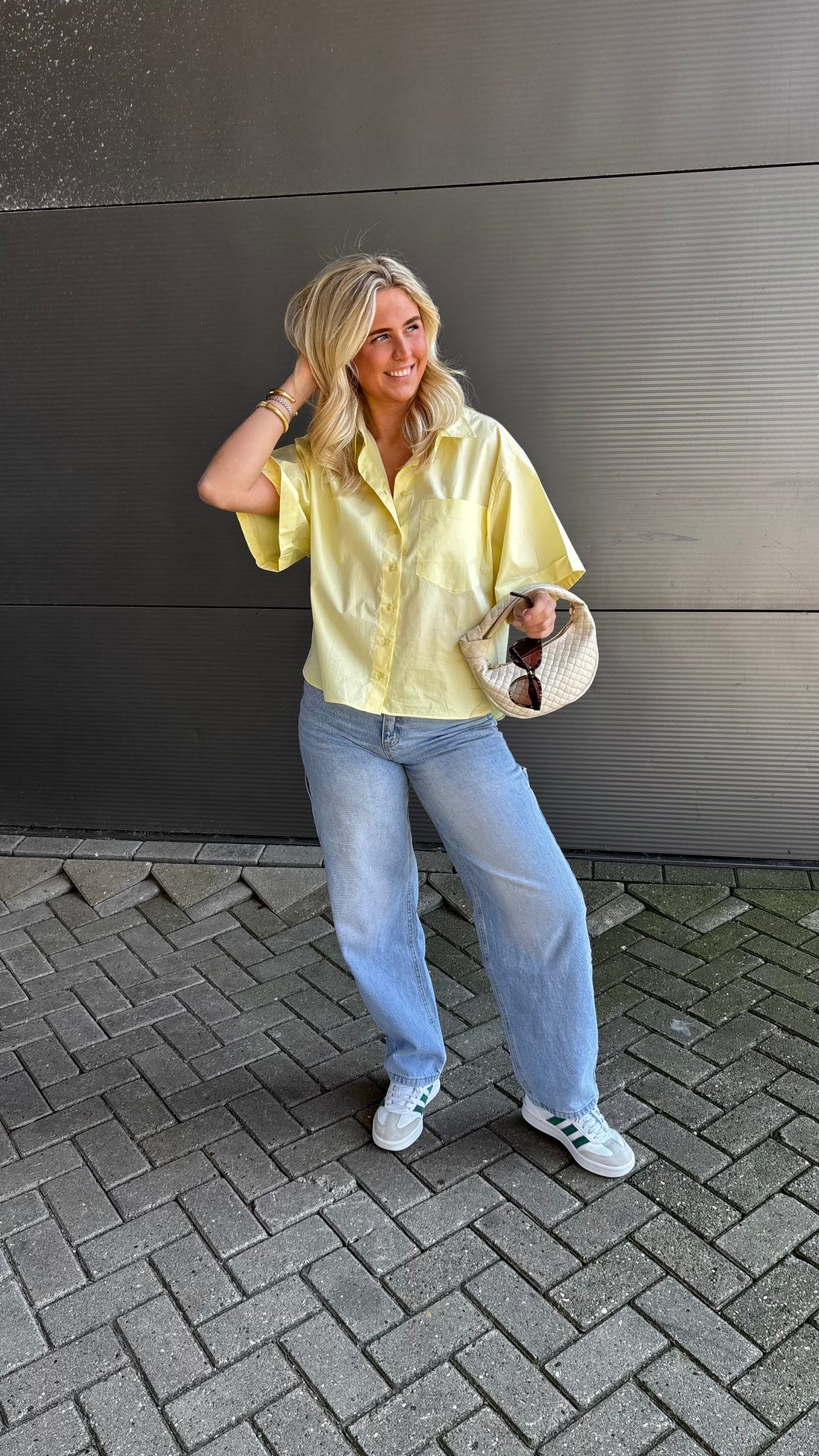 Juul Short Sleeve Blouse Yellow 4553