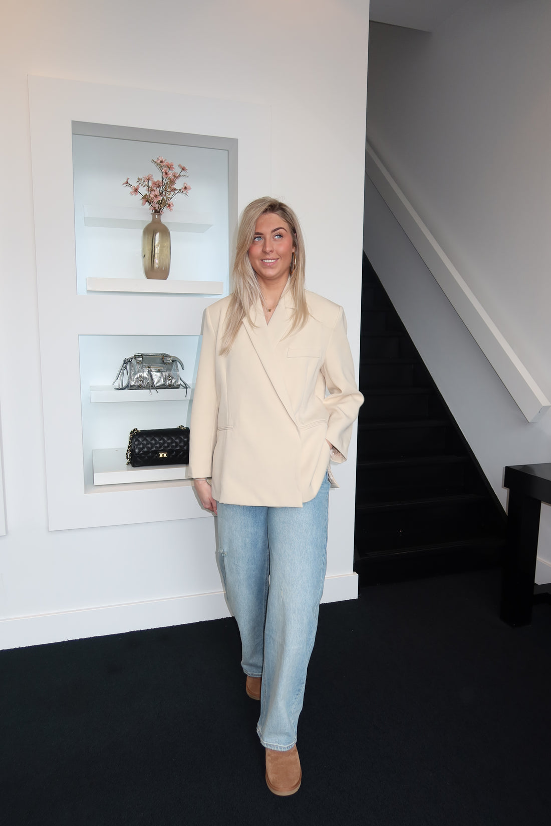 Boxy Fit Blazer Apricot 4300