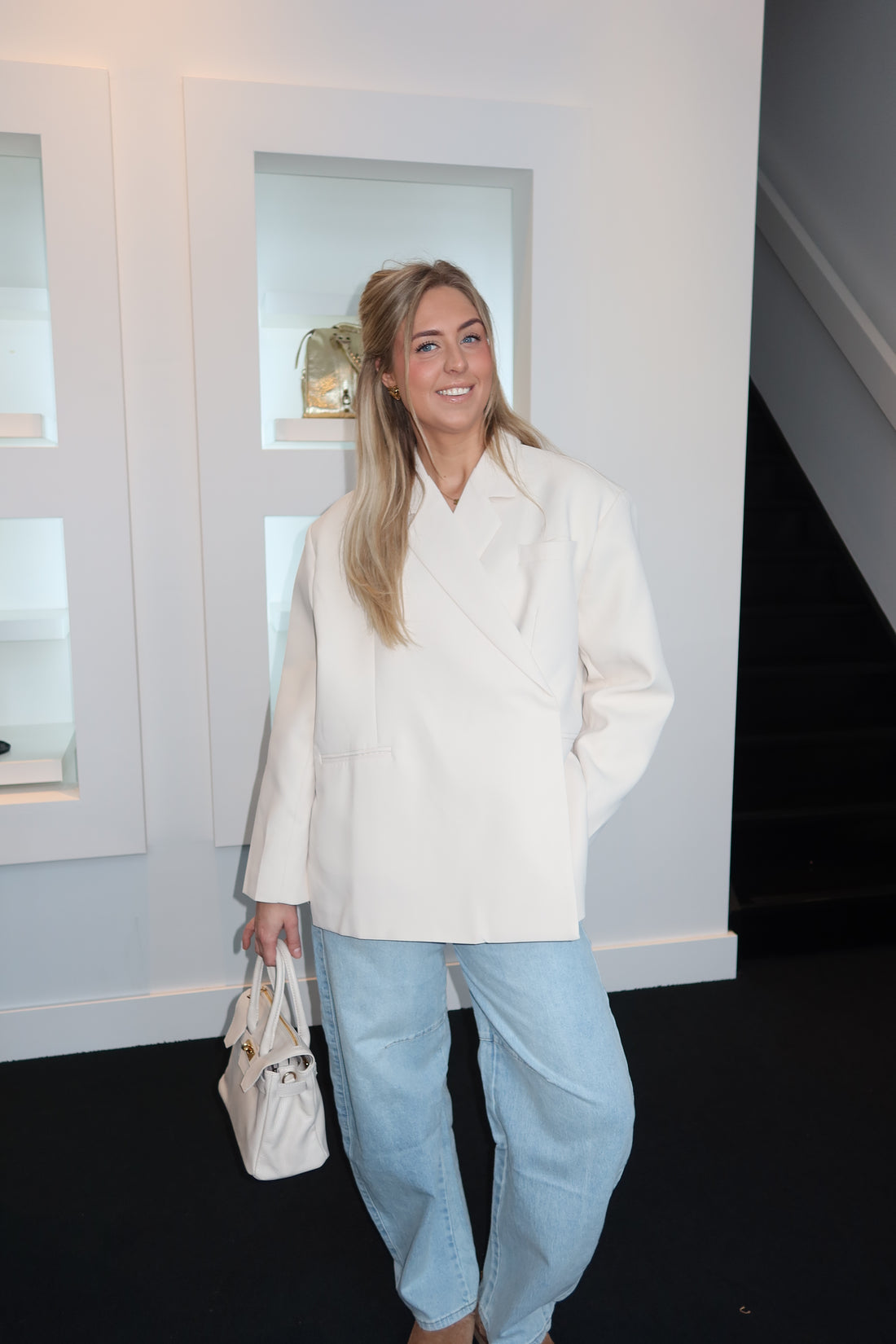 Lola Oversized Boxy Blazer Beige