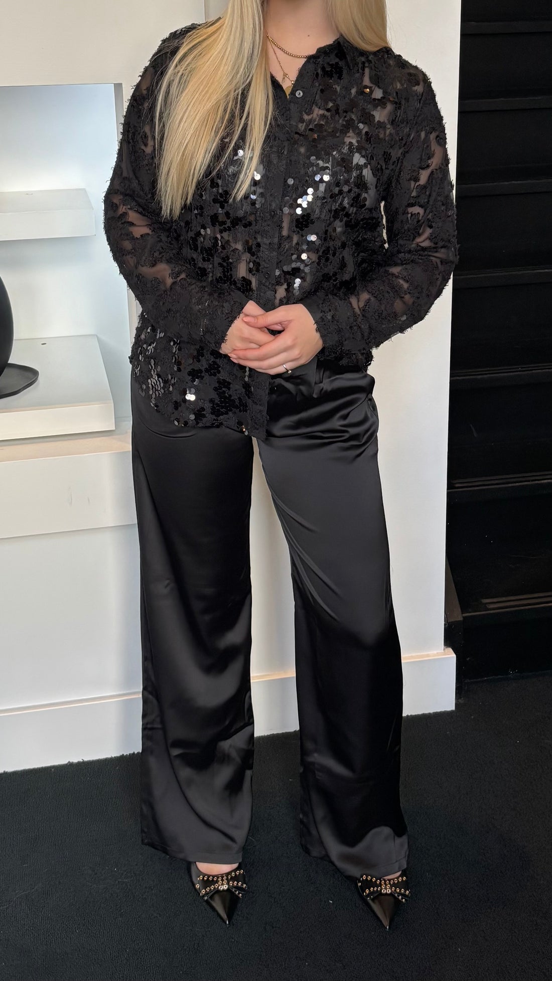 Glitter Blouse Black 5429