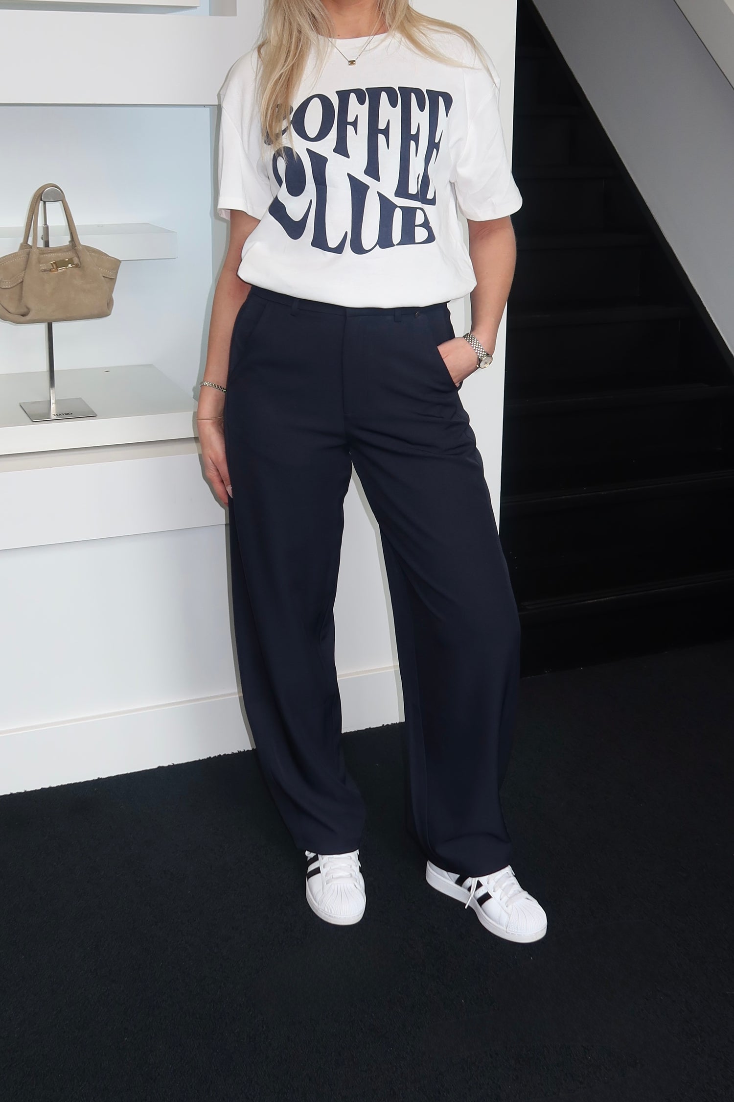 Diede Barrel Fit Pantalon Navy