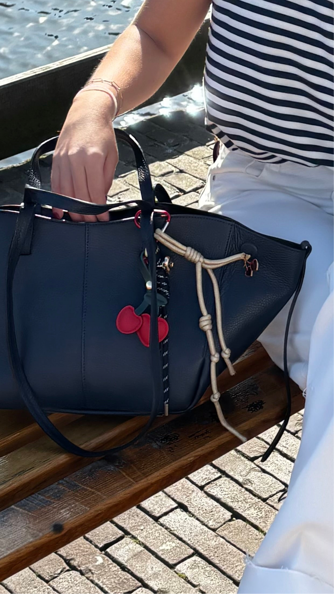 Martha Leather Bag Navy