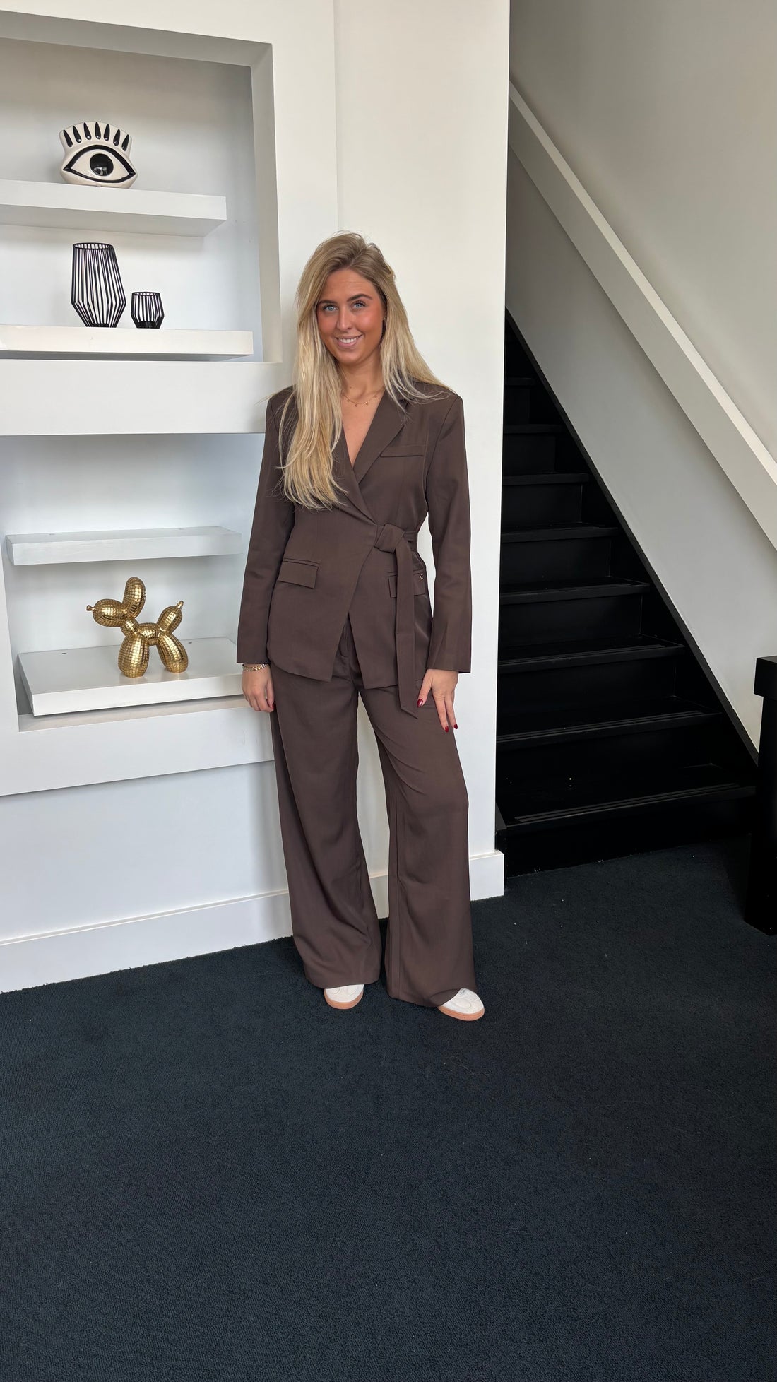 Lily Belted Blazer Brown