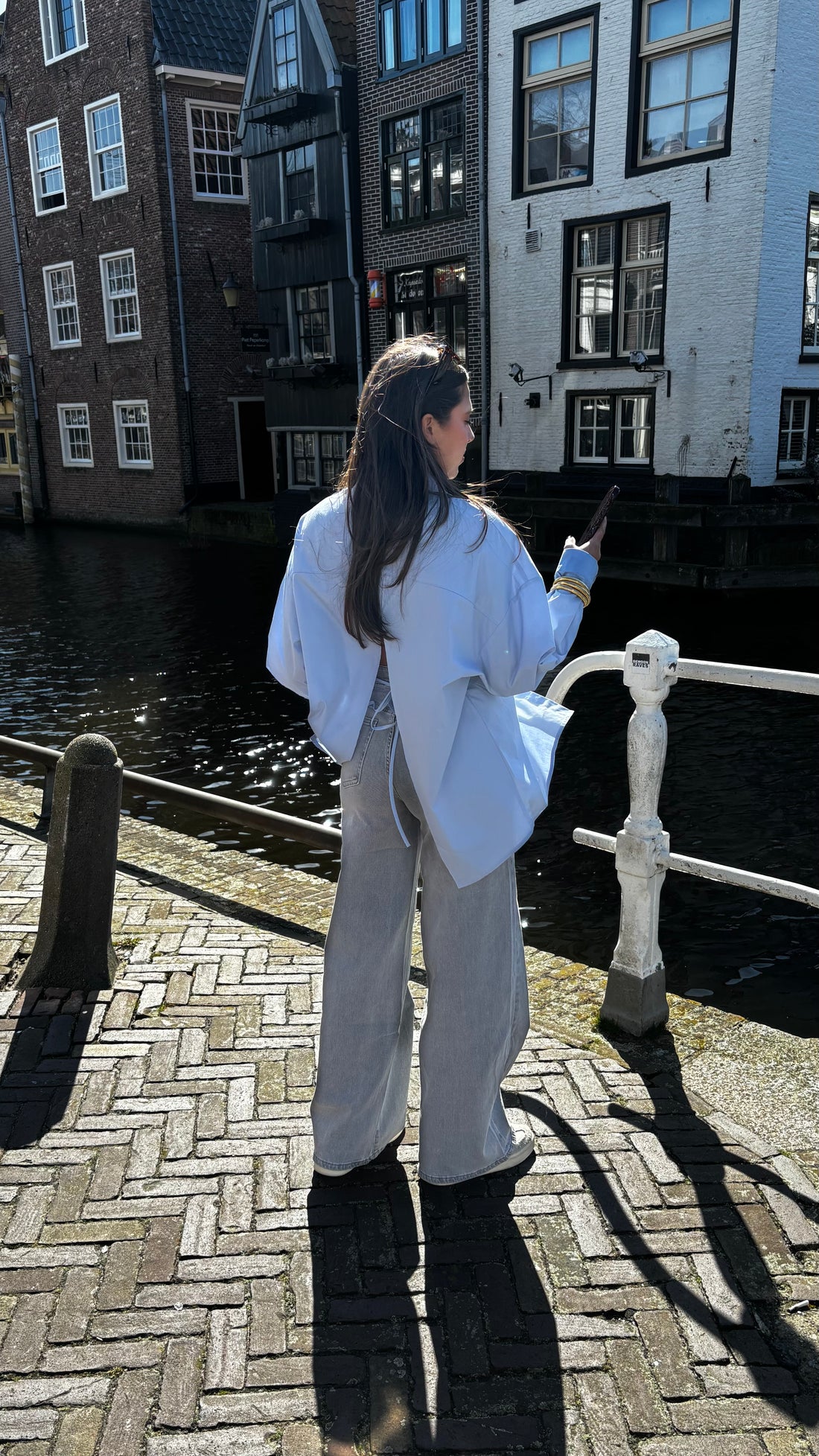 Open Back Blouse Blue