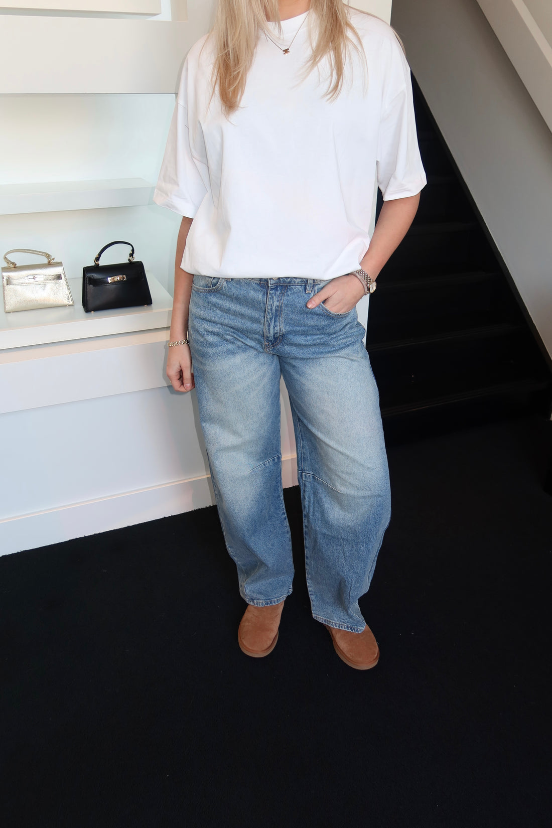 Laulia Wide Balloon Fit Denim Jeans 6075