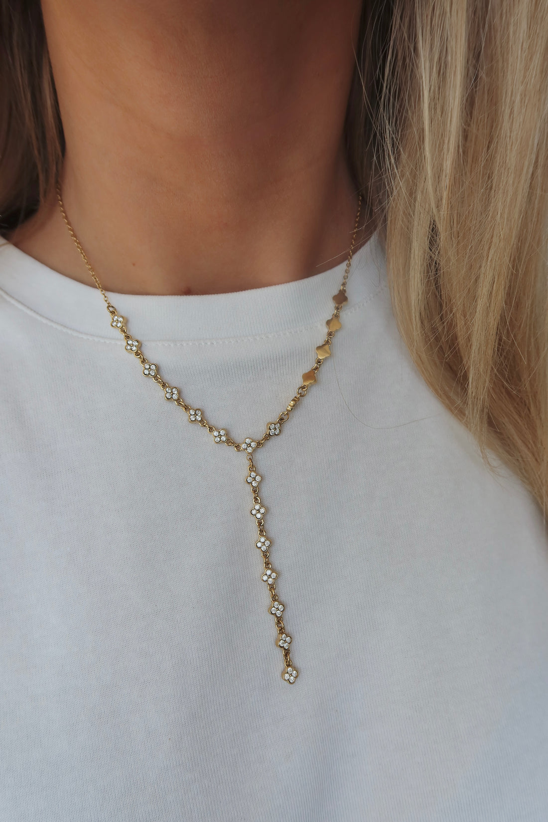 Clover Y Necklace Gold