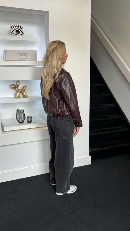 The Signature Row Bomber Burgundy 8380