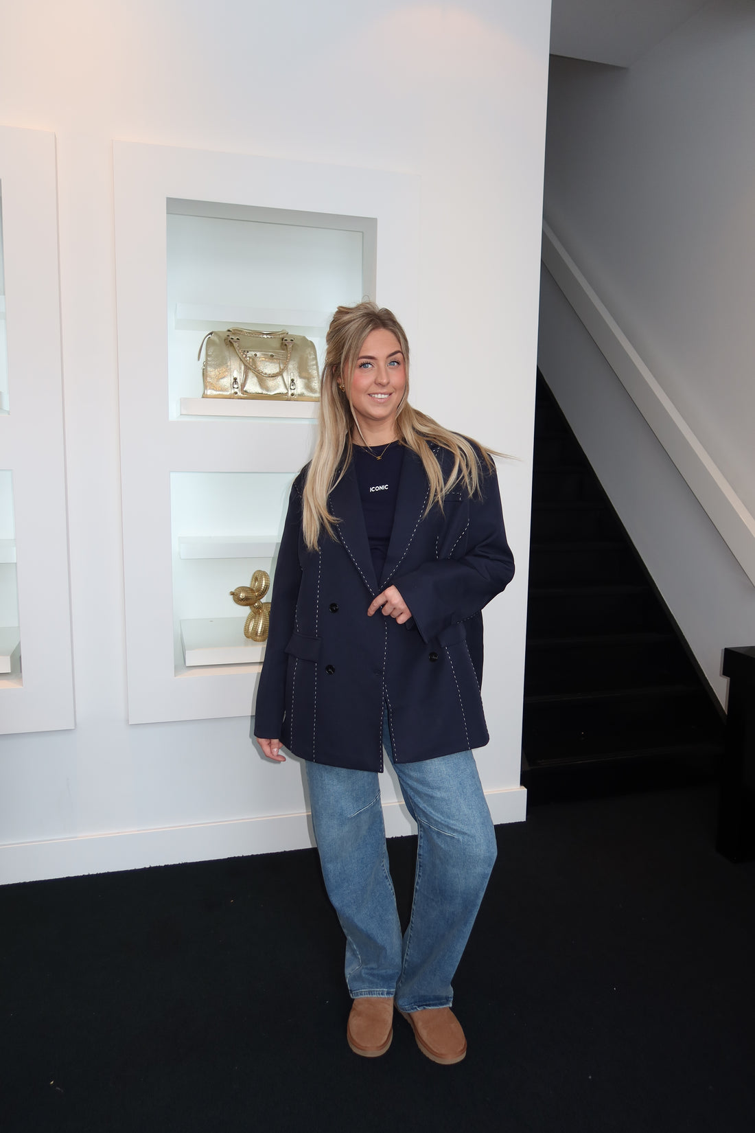 Amelie Oversized Blazer Navy Blue 11533