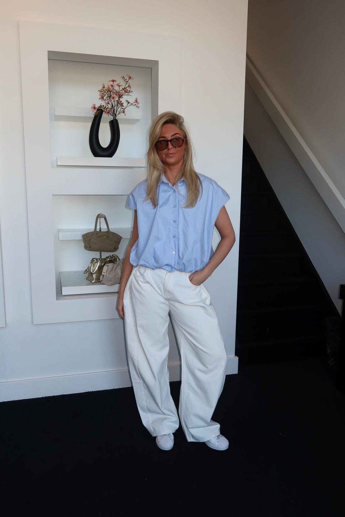 Amé Bomber Blouse Blue