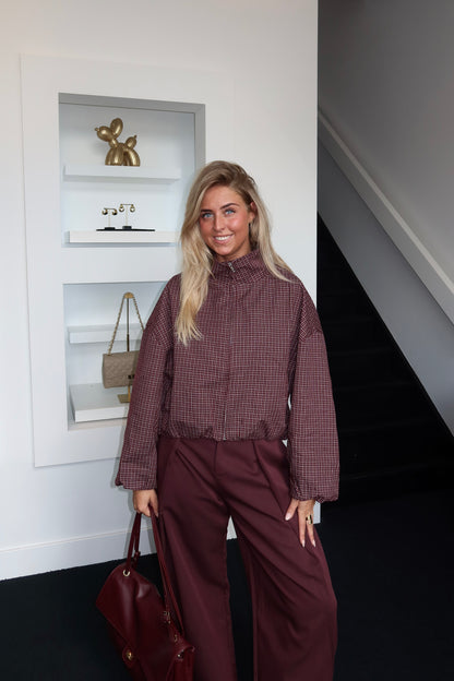 Plaid Bordeaux Jacket 16056