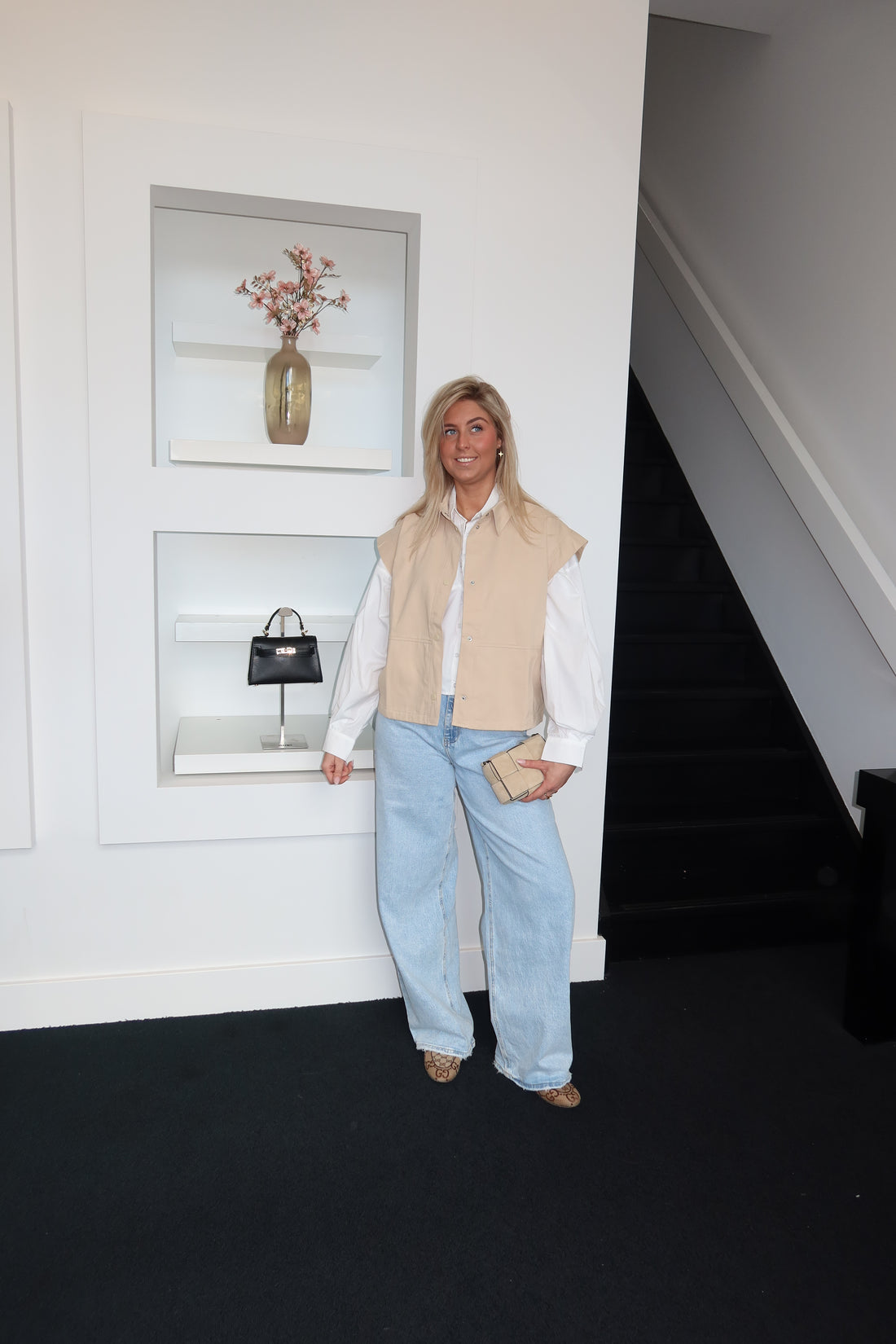 Denim Gilet Beige 3220