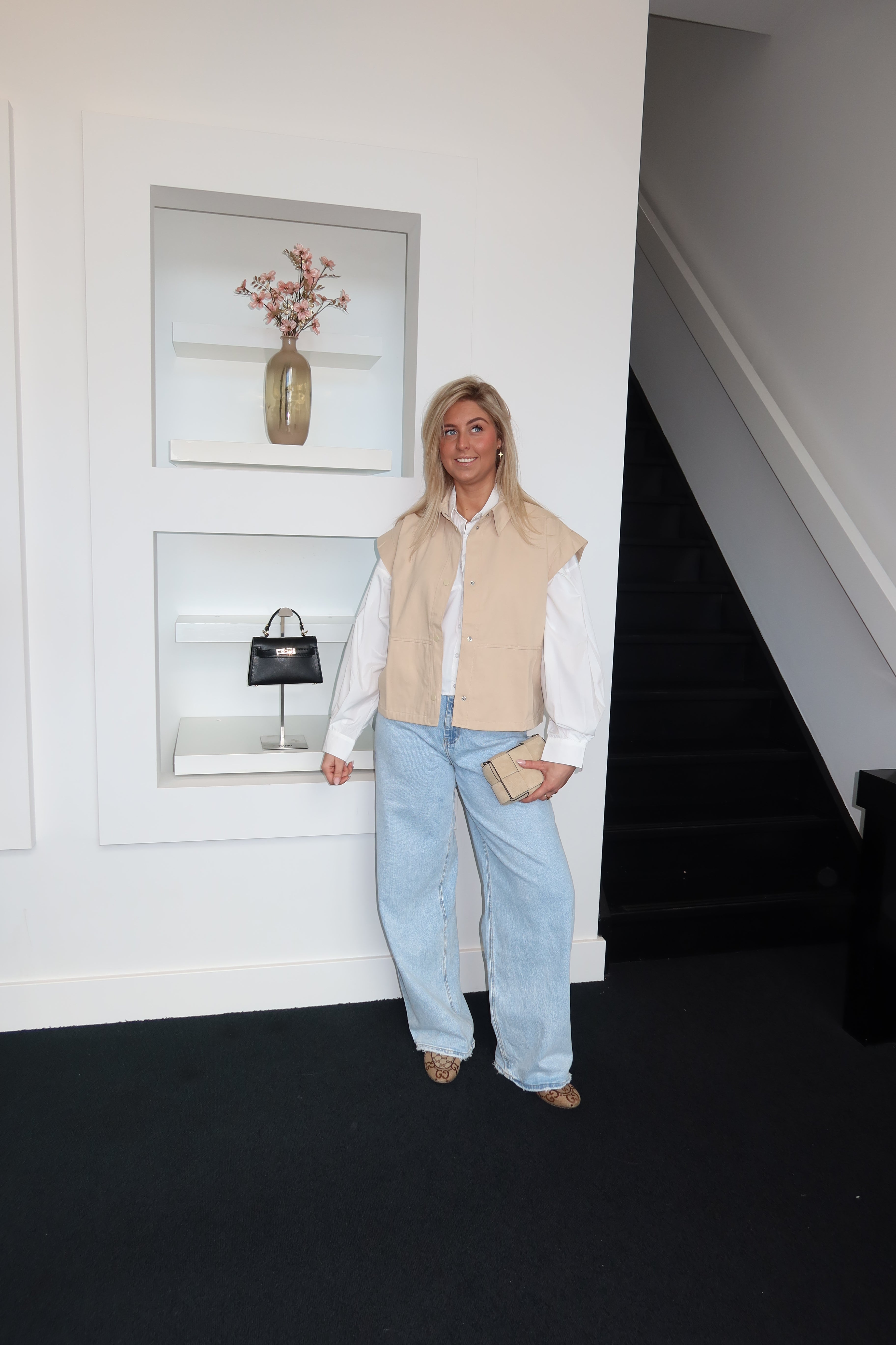 Denim Gilet Beige 3220