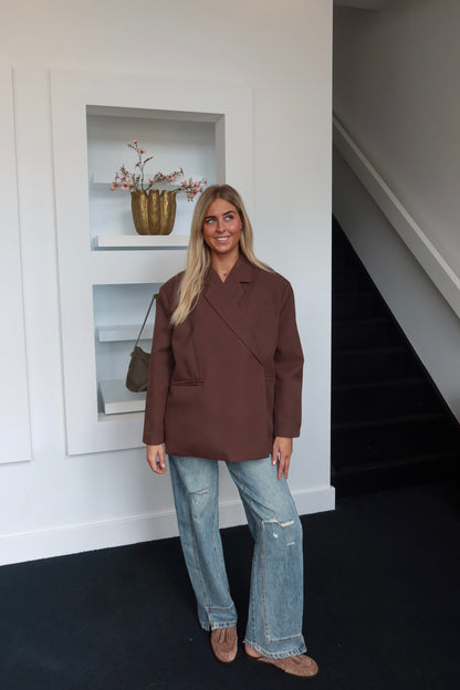 Lola Oversized Boxy Blazer Coffee