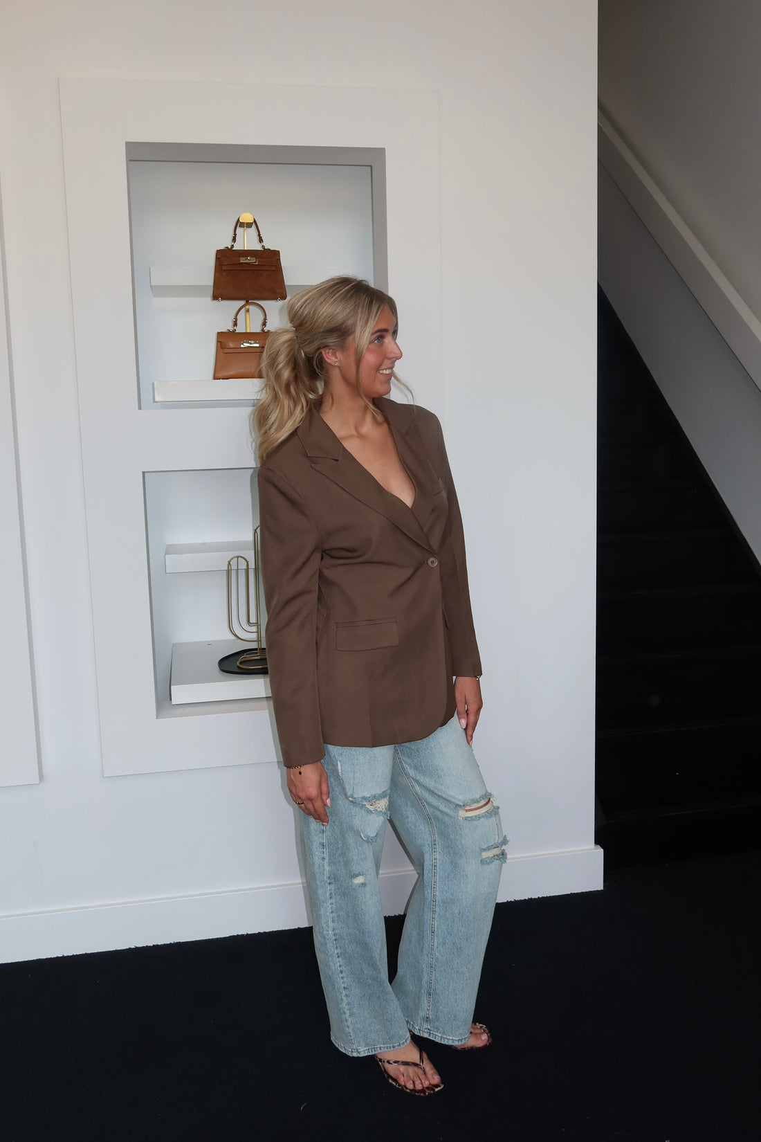 Ine Shaped Blazer Brown