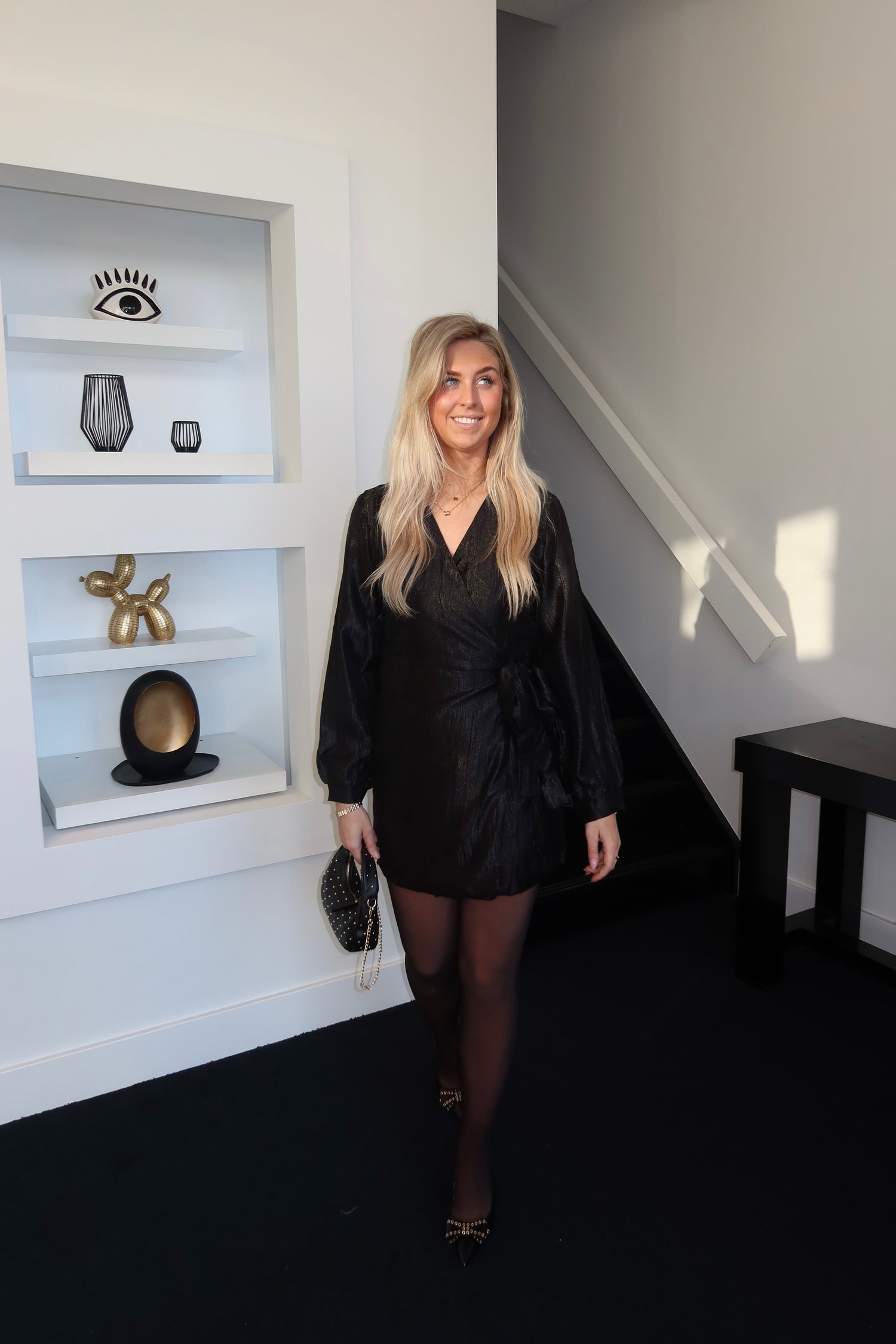 Midnight Wrap Dress Black 3874