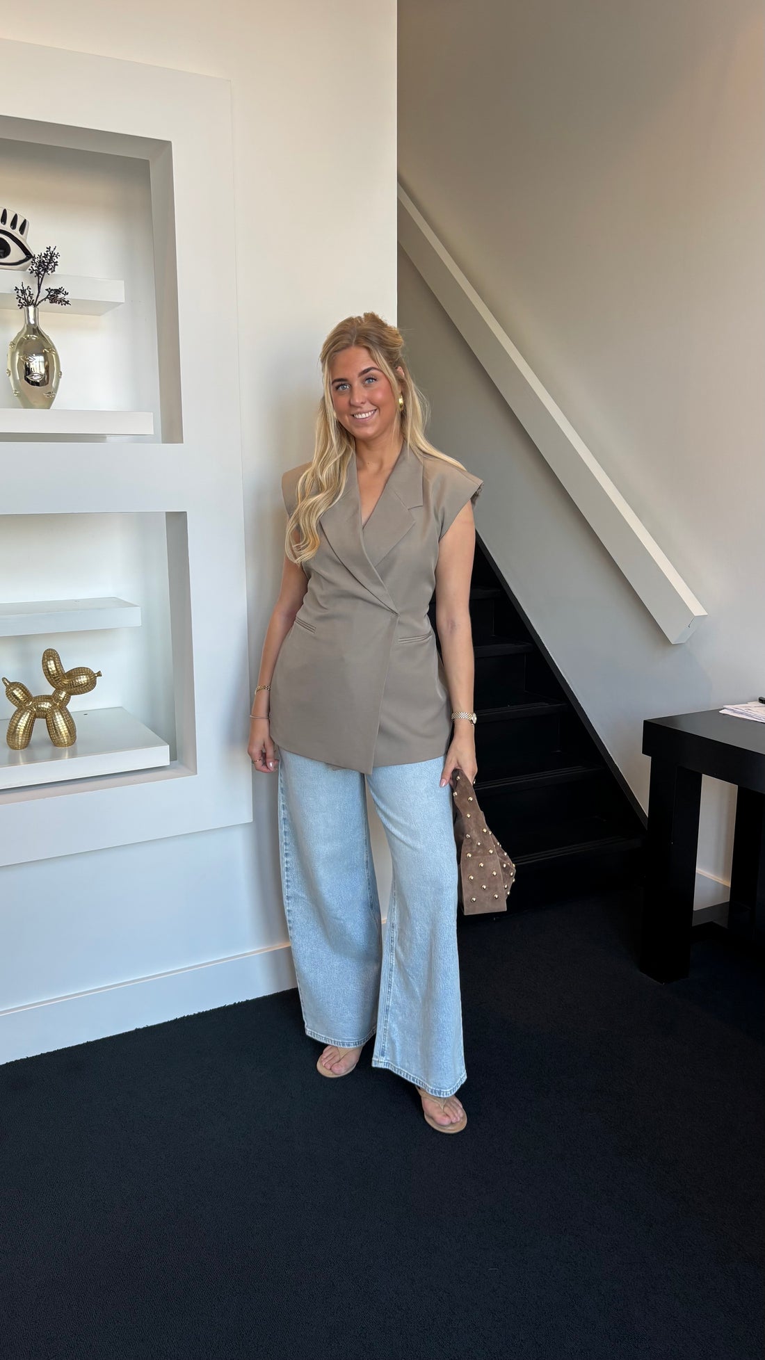 Sweet Shape Gilet Taupe 25223