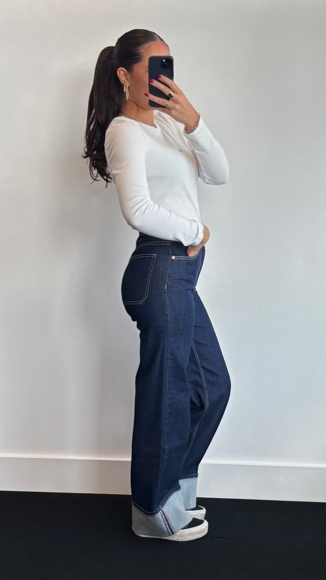 Wide Leg Jeans Dark Denim 3629
