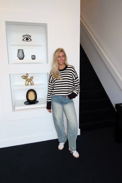 Marlotte Striped Knit Brown 7006