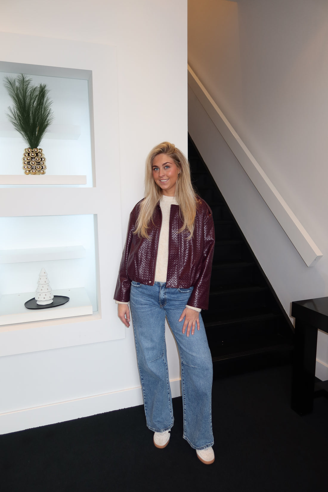 Weave Bomber Bordeaux