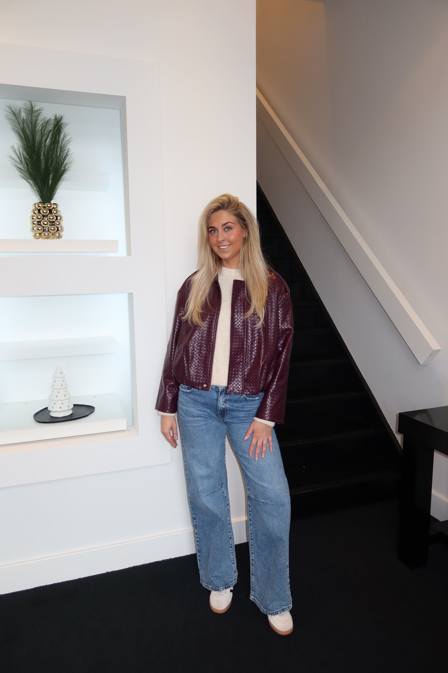 Weave Bomber Bordeaux