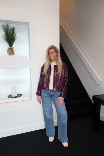 Weave Bomber Bordeaux