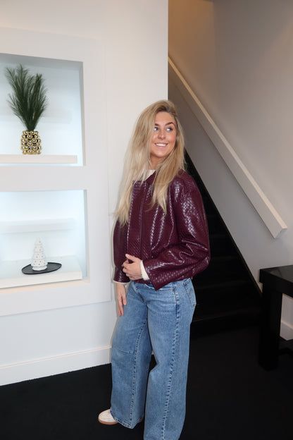 Weave Bomber Bordeaux