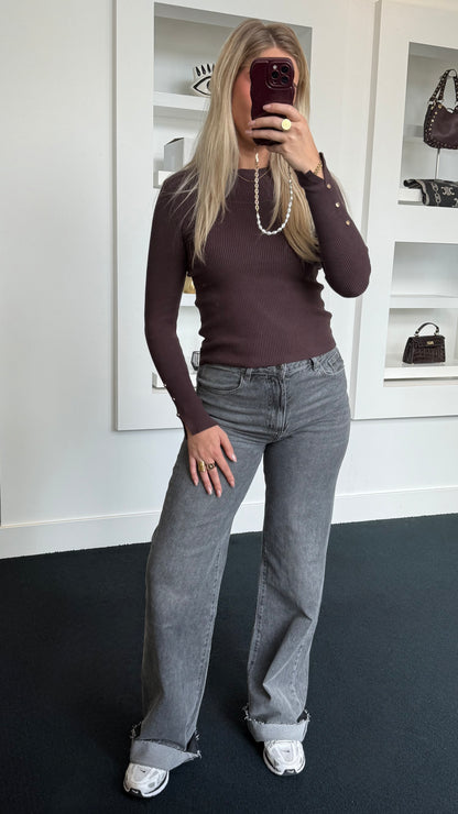 Laulia Dad Fit Jeans Grey 3327