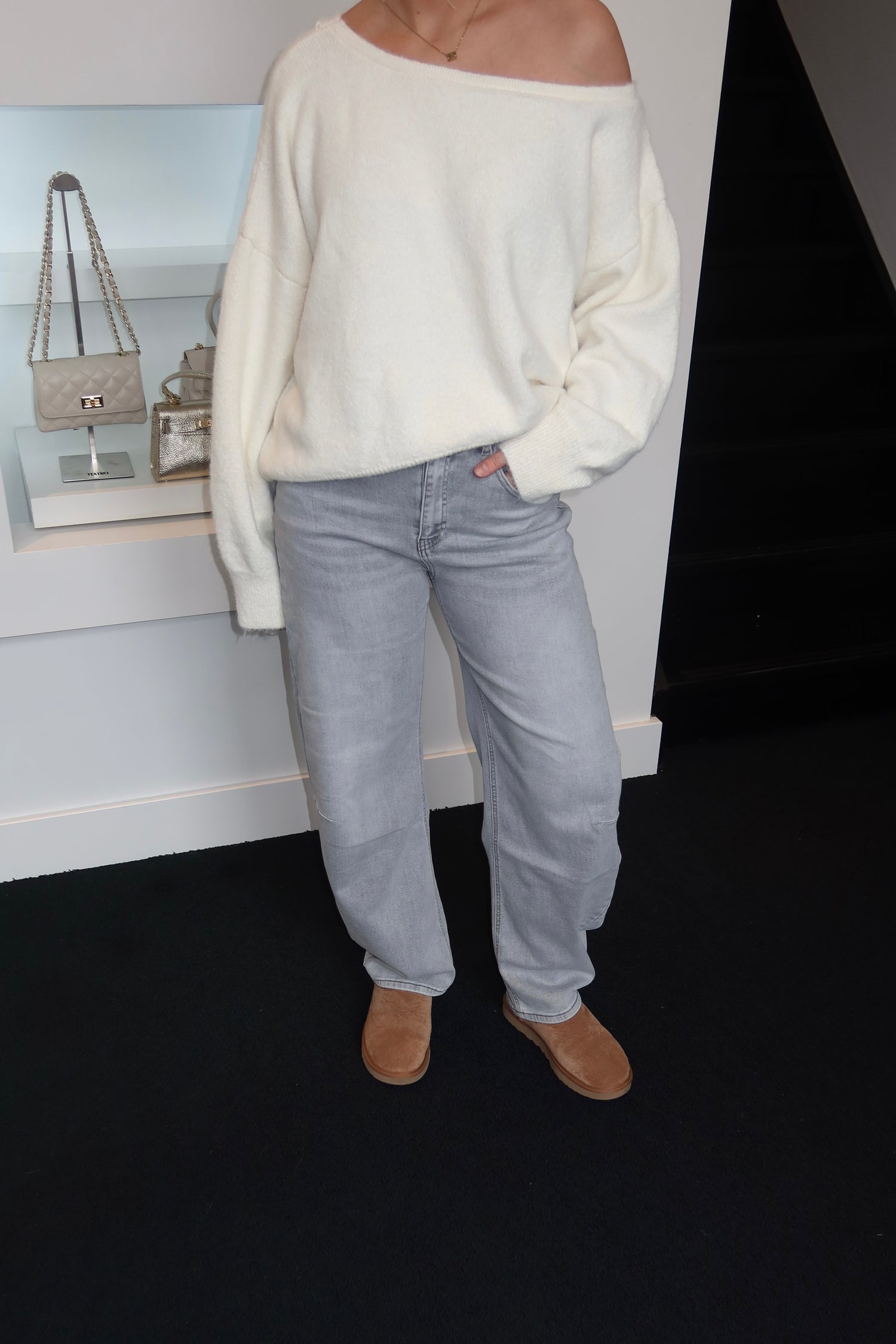 Laulia Barrel Fit Light Grey Jeans 6069-2