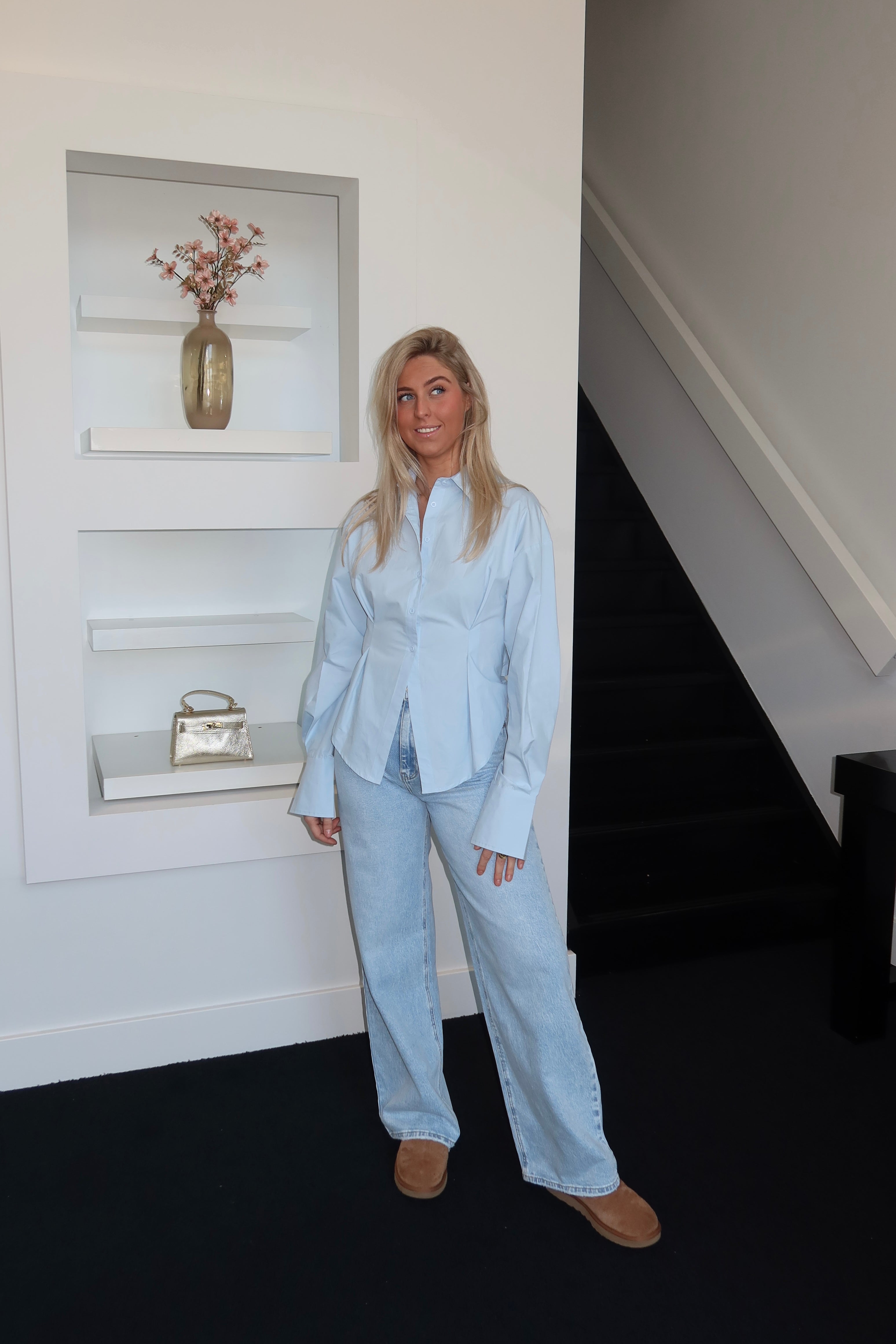 Iconic Bow Blouse Blue 13175