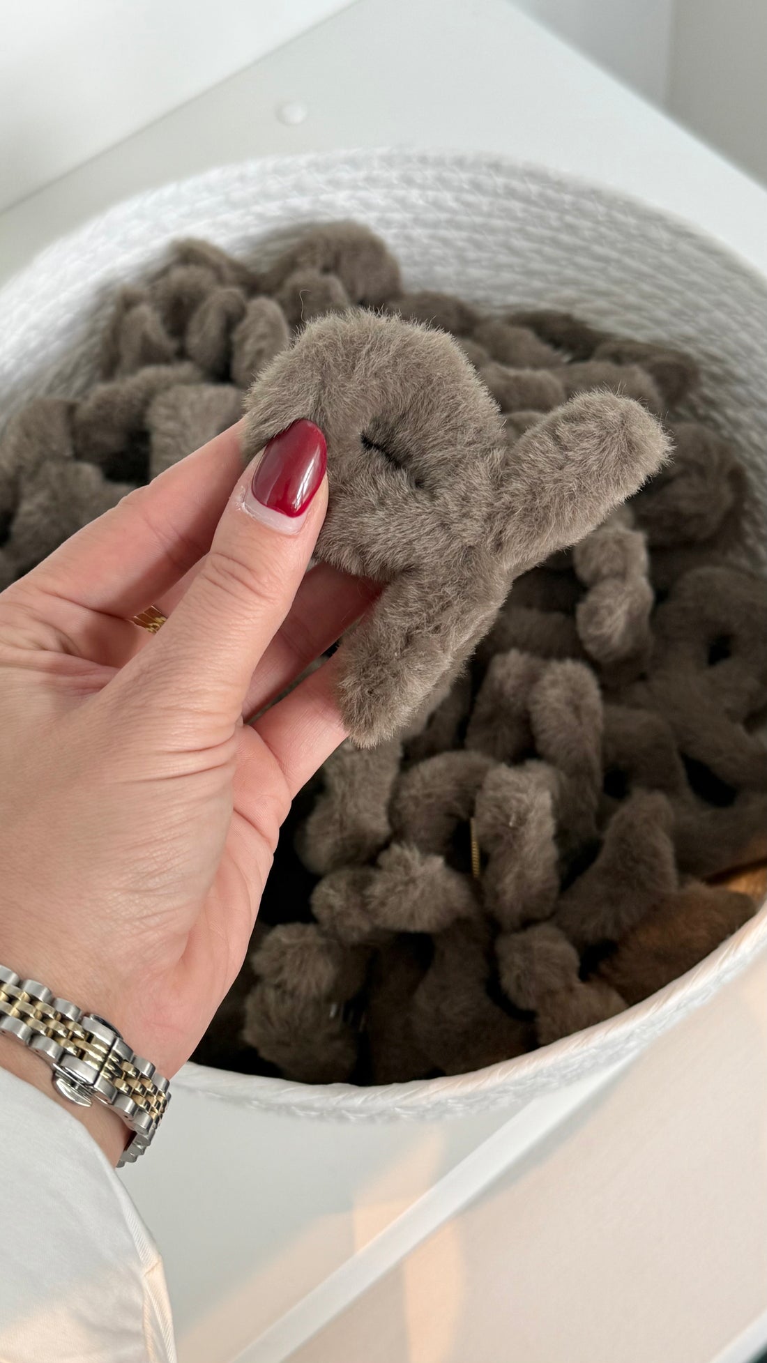 Mini Fluffy Hair Clip Brown