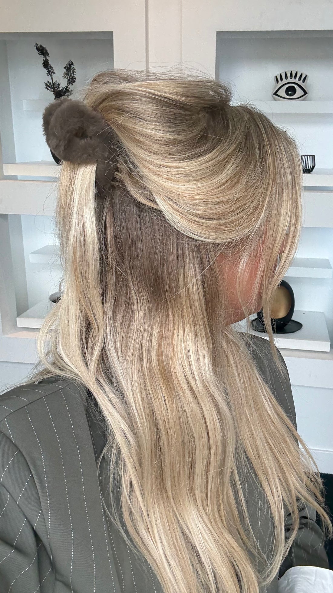 Mini Fluffy Hair Clip Brown
