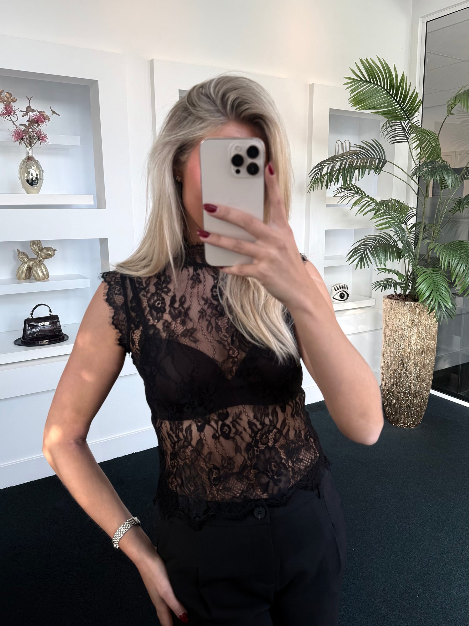 Pre order Victoria Lace Top Black 2376