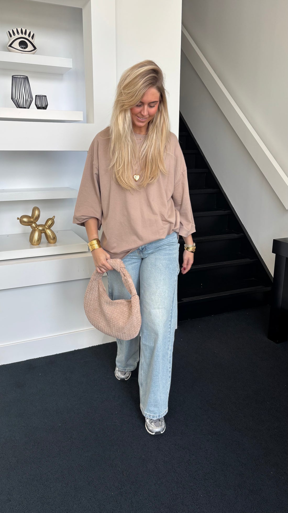 Oversized Basic Tee Taupe (Curvy Girls Favorite)
