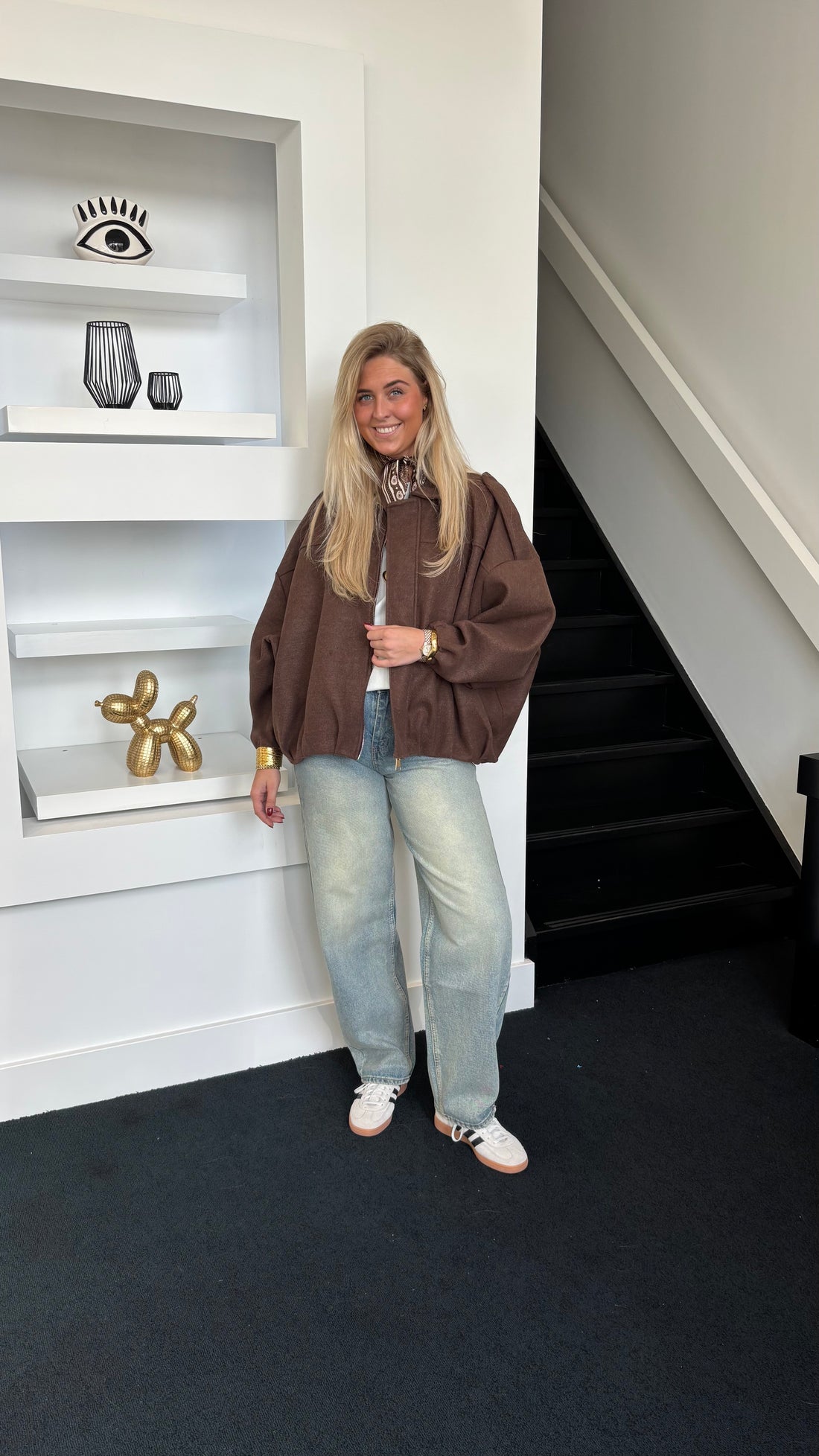 City Crush Oversized Bomber Brown (Curvy Girls Favorite)