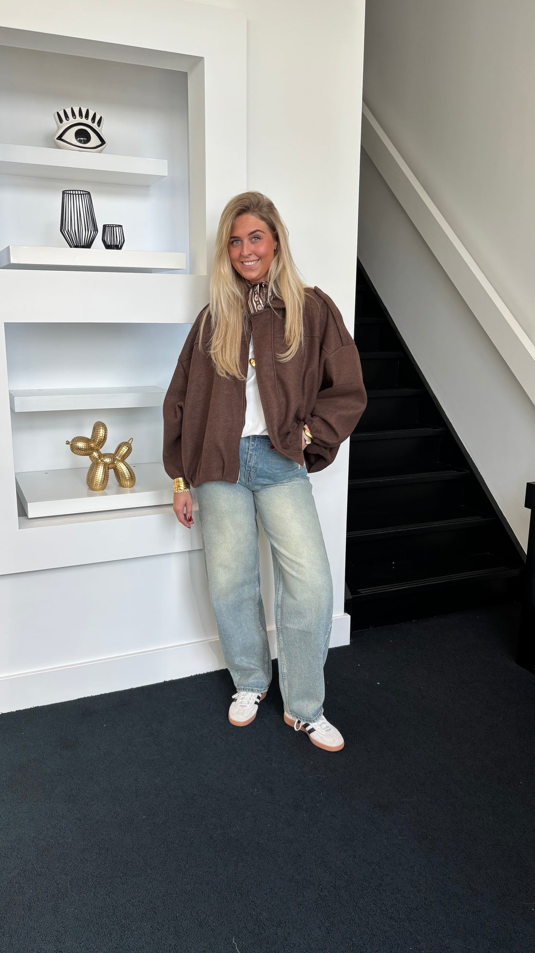 City Crush Oversized Bomber Brown (Curvy Girls Favorite)