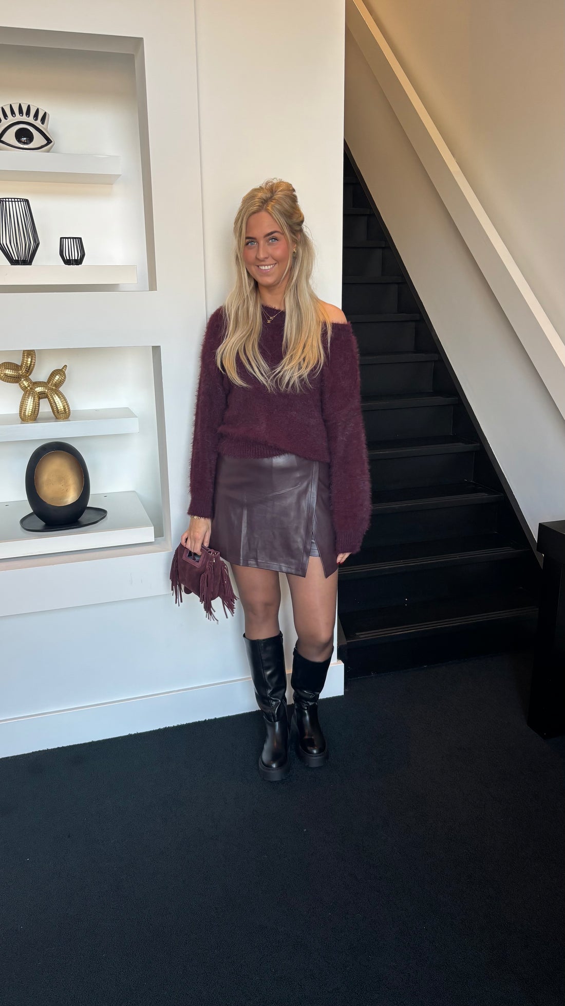 PU Skort Bordeaux 10833