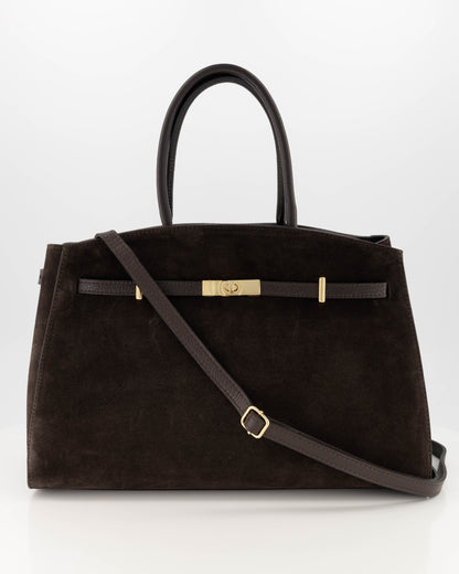 Bibi Suede Bag Dark Brown