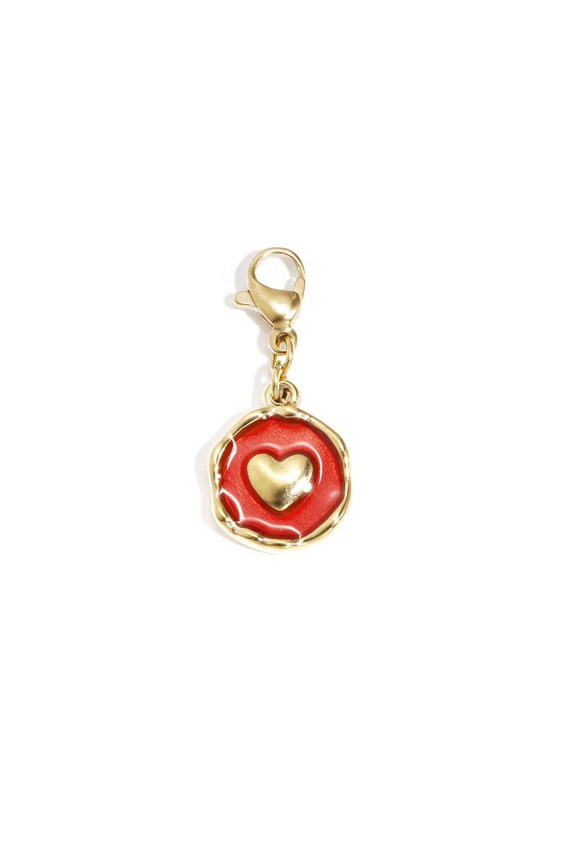 Charm Gold Heart Red
