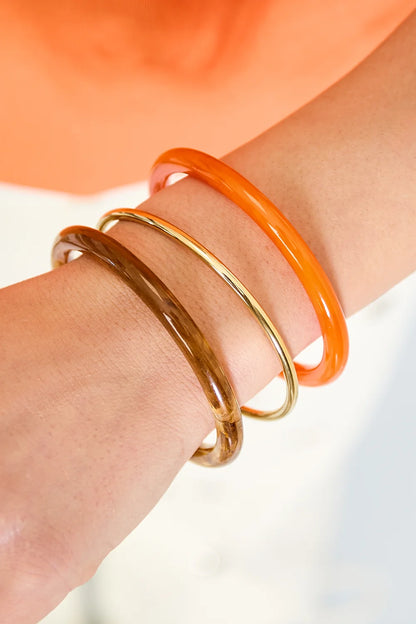 Orange Bangle Set Gold