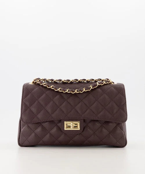 Audrey Real Leather Bag Burgundy