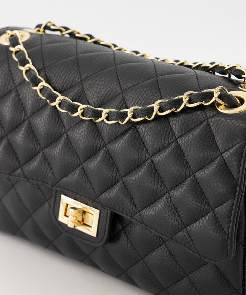 Audrey Real Leather Bag Black