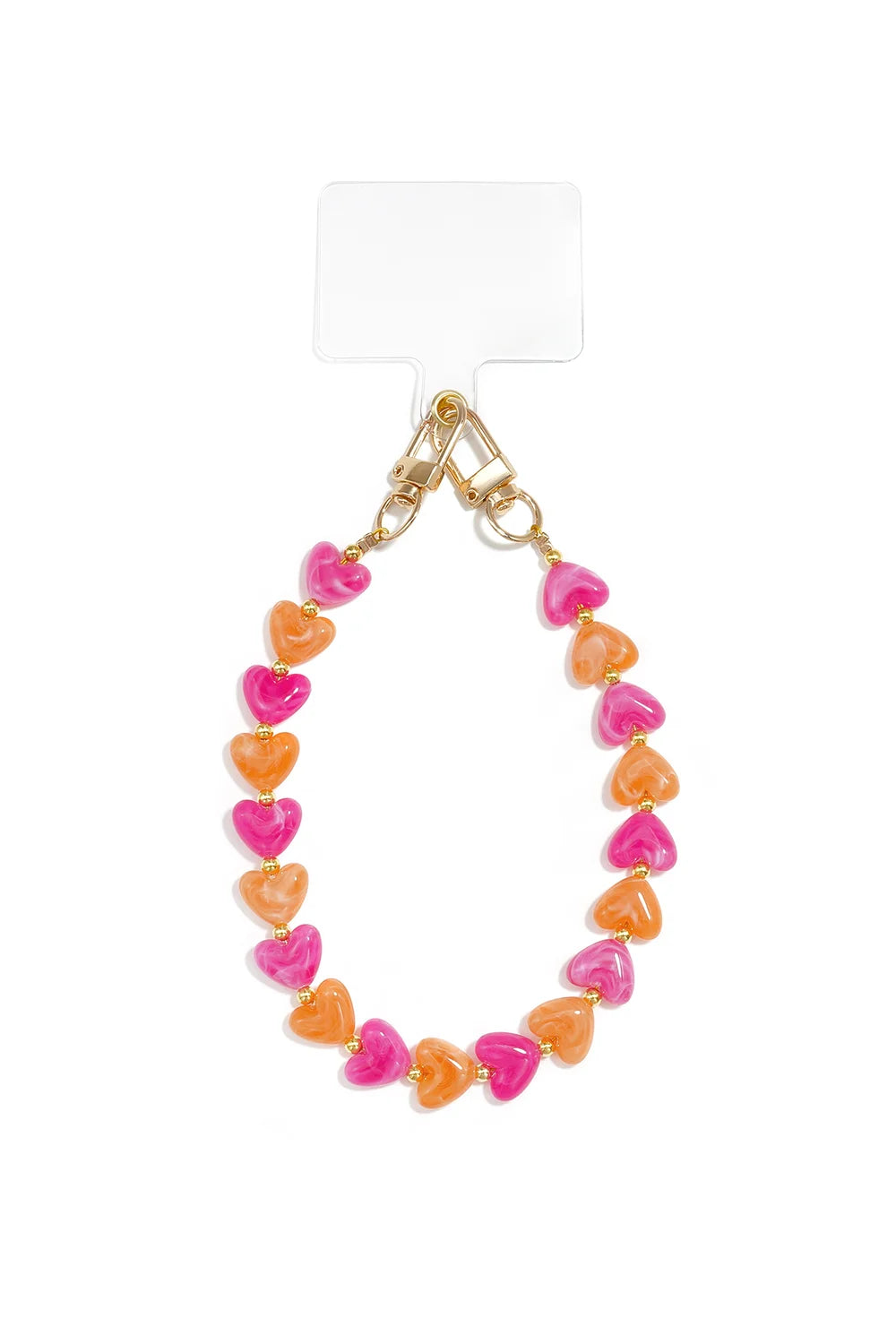 Heart Phone Cord Orange Pink