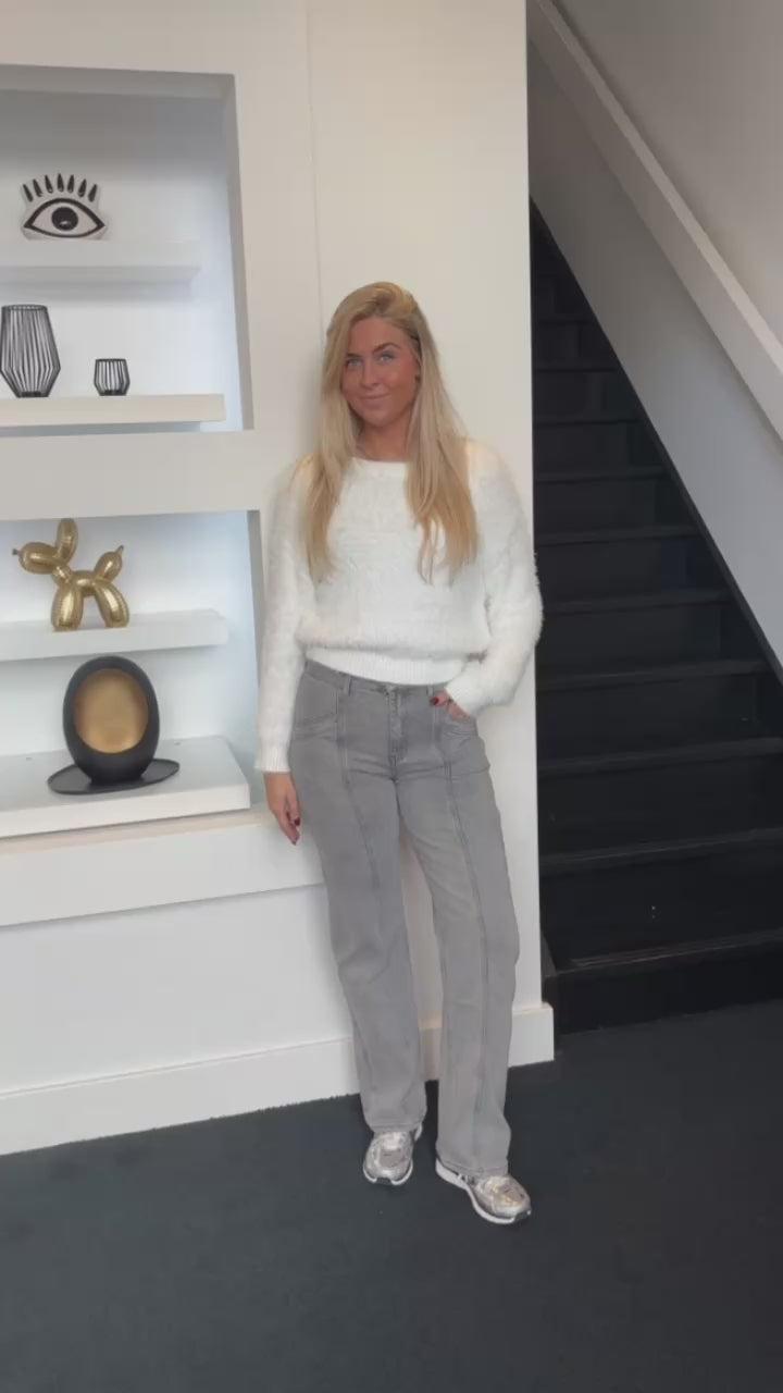 Straight Leg Jeans Grey